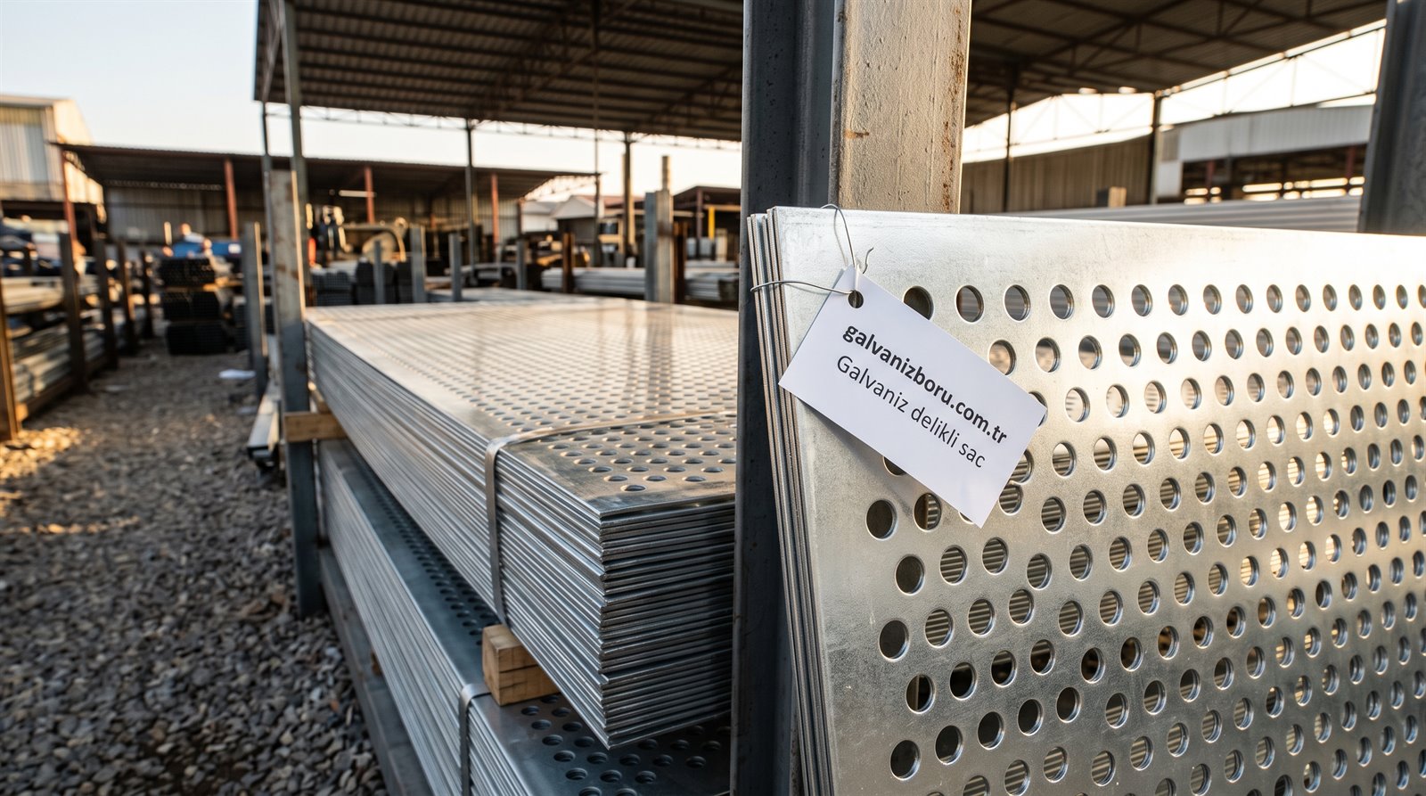 Galvaniz delikli sac levhalar, parlak çiçeksiz yüzey, ürün fotoğrafı